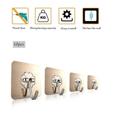Load image into Gallery viewer, 20/10 Pcs Hooks Transparent Strong Self Adhesive Door Wall Hangers Hooks Suction Heavy Load Rack Cup Sucker for Kitchen Bathroom
