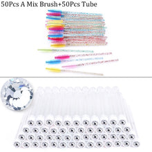 Load image into Gallery viewer, Reusable Eyebrow Brush Tube Disposable Eyelash Brush Eyebrow Brush Replaceable Dust-proof Sparkling Broken Diamond Makeup Brush

