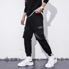 Load image into Gallery viewer, Men's Side Pockets Cargo Harem Pants 2021 Ribbons Black Hip Hop Casual Male Joggers Trousers Fashion Casual Streetwear Pants
