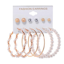 Load image into Gallery viewer, 6Pairs Punk Hoop Earrings Set Big Circle Earrings Jewelry for Women Girls Steampunk Ear Clip Punk Style Earring Ear Ring
