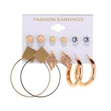 Load image into Gallery viewer, 6Pairs Punk Hoop Earrings Set Big Circle Earrings Jewelry for Women Girls Steampunk Ear Clip Punk Style Earring Ear Ring
