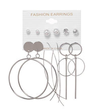 Load image into Gallery viewer, 6Pairs Punk Hoop Earrings Set Big Circle Earrings Jewelry for Women Girls Steampunk Ear Clip Punk Style Earring Ear Ring
