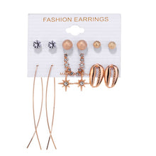 Load image into Gallery viewer, 6Pairs Punk Hoop Earrings Set Big Circle Earrings Jewelry for Women Girls Steampunk Ear Clip Punk Style Earring Ear Ring
