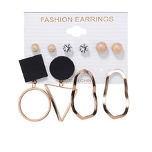 Load image into Gallery viewer, 6Pairs Punk Hoop Earrings Set Big Circle Earrings Jewelry for Women Girls Steampunk Ear Clip Punk Style Earring Ear Ring
