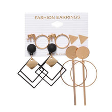 Load image into Gallery viewer, 6Pairs Punk Hoop Earrings Set Big Circle Earrings Jewelry for Women Girls Steampunk Ear Clip Punk Style Earring Ear Ring
