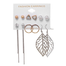 Load image into Gallery viewer, 6Pairs Punk Hoop Earrings Set Big Circle Earrings Jewelry for Women Girls Steampunk Ear Clip Punk Style Earring Ear Ring
