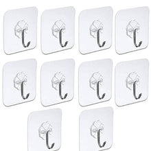 Load image into Gallery viewer, 10 Pcs Door Hook Adhesive Wall Hooks Transparent  Anti-skid Traceless Heavy Duty Stick on Hook Bathroom Kitchen Wall Stickers
