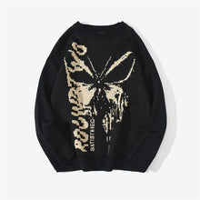 Load image into Gallery viewer, Hip Hop Knitwear Mens Sweaters 2020 Harajuku Fashion Butterfly Male Loose Tops Casual Streetwear Pullover Sweaters
