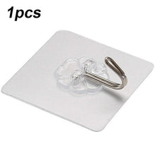 Load image into Gallery viewer, Transparent Hooks for Bathroom Self Adhesive Door Wall Hook Hanger Suction for Kitchen Storage Garlands Towel Hanging Hooks
