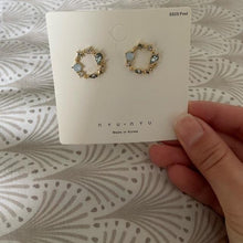 Load image into Gallery viewer, 2020 New Arrival Classic Round Pink Green Crystal Stud Earrings Sweet Flower Cirlce Jewelry Fashion Brincos Gift  for women
