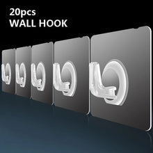 Load image into Gallery viewer, Transparent Wall Hook 20pcs Strong Self Adhesive Door Wall Hangers Hooks Suction Heavy Load Rack Cup Sucker for Kitchen Bathroom
