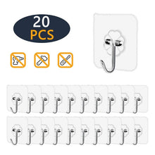 Load image into Gallery viewer, 10/20Pcs Transparent Strong Self Adhesive Door Wall Hangers Hooks Suction Heavy Load Rack Cup Sucker for Kitchen Bathroom Office
