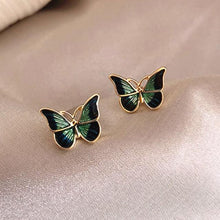 Load image into Gallery viewer, Korean Retro Asymmetric Butterfly Imitation Pearl Earrings Fashion Round Flower Brincos Long Statement Wings Earrings Jewelry
