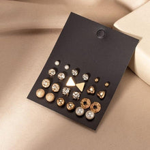 Load image into Gallery viewer, Women's Earrings Set Retro Korean Geometric Stud Earrings for Women Korean Gold Small Metal Pearl Earring 2021 Trend Jewelry
