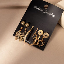 Load image into Gallery viewer, Women's Earrings Set Retro Korean Geometric Stud Earrings for Women Korean Gold Small Metal Pearl Earring 2021 Trend Jewelry
