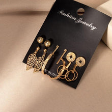 Load image into Gallery viewer, Women's Earrings Set Retro Korean Geometric Stud Earrings for Women Korean Gold Small Metal Pearl Earring 2021 Trend Jewelry
