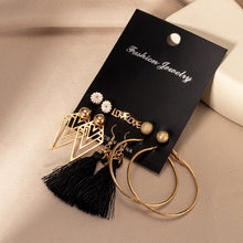 Load image into Gallery viewer, Women's Earrings Set Retro Korean Geometric Stud Earrings for Women Korean Gold Small Metal Pearl Earring 2021 Trend Jewelry
