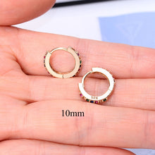 Load image into Gallery viewer, 2 Pcs Rainbow Little Huggies Hoop Earrings Girl Tiny Rings Cartilage Small Helix Piercing Conch Earlobe Tragus Circle Men Hoops
