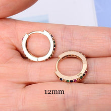 Load image into Gallery viewer, 2 Pcs Rainbow Little Huggies Hoop Earrings Girl Tiny Rings Cartilage Small Helix Piercing Conch Earlobe Tragus Circle Men Hoops
