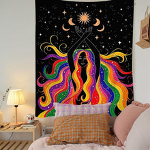 Load image into Gallery viewer, Indian Moon Phase Girl Mandala Tapestry Wall Hanging Boho decor macrame hippie Witchcraft Tapestry wall decoration cloth
