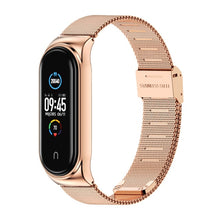 Load image into Gallery viewer, Watchbands mi band 5 Suitable for Xiaomi bracelet 3/4/5/6 strap 04 line 304 stainless steel metal wristband
