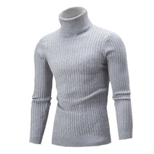Load image into Gallery viewer, Casual Men Winter Solid Color Turtle Neck Long Sleeve Twist Knitted Slim Sweater Men's Knitted Sweaters Pullover Men Knitwear
