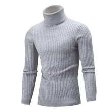 Load image into Gallery viewer, Casual Men Winter Solid Color Turtle Neck Long Sleeve Twist Knitted Slim Sweater Men's Knitted Sweaters Pullover Men Knitwear
