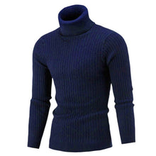 Load image into Gallery viewer, Casual Men Winter Solid Color Turtle Neck Long Sleeve Twist Knitted Slim Sweater Men's Knitted Sweaters Pullover Men Knitwear
