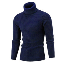 Load image into Gallery viewer, Casual Men Winter Solid Color Turtle Neck Long Sleeve Twist Knitted Slim Sweater Men's Knitted Sweaters Pullover Men Knitwear
