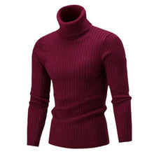 Load image into Gallery viewer, Casual Men Winter Solid Color Turtle Neck Long Sleeve Twist Knitted Slim Sweater Men's Knitted Sweaters Pullover Men Knitwear
