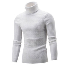 Load image into Gallery viewer, Casual Men Winter Solid Color Turtle Neck Long Sleeve Twist Knitted Slim Sweater Men's Knitted Sweaters Pullover Men Knitwear
