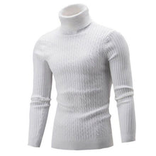 Load image into Gallery viewer, Casual Men Winter Solid Color Turtle Neck Long Sleeve Twist Knitted Slim Sweater Men's Knitted Sweaters Pullover Men Knitwear
