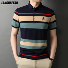 Load image into Gallery viewer, Top Grade New Summer Brand Striped Embroidery Mens Designer Polo Shirts With Short Sleeve Casual Tops Fashions Men Clothing 2021
