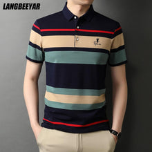 Load image into Gallery viewer, Top Grade New Summer Brand Striped Embroidery Mens Designer Polo Shirts With Short Sleeve Casual Tops Fashions Men Clothing 2021
