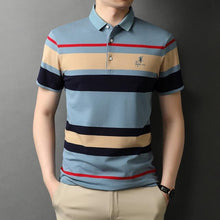 Load image into Gallery viewer, Top Grade New Summer Brand Striped Embroidery Mens Designer Polo Shirts With Short Sleeve Casual Tops Fashions Men Clothing 2021
