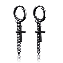Load image into Gallery viewer, New Popular 1Pair Stainless Steel Ear Stud/Ear Clip Dangle Earrings For Men/Women Punk Black Piercing Fake Earrings Jewelry Gift

