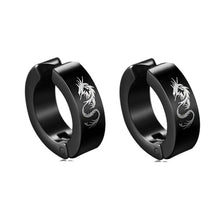 Load image into Gallery viewer, New Popular 1Pair Stainless Steel Ear Stud/Ear Clip Dangle Earrings For Men/Women Punk Black Piercing Fake Earrings Jewelry Gift
