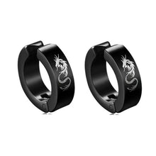 Load image into Gallery viewer, New Popular 1Pair Stainless Steel Ear Stud/Ear Clip Dangle Earrings For Men/Women Punk Black Piercing Fake Earrings Jewelry Gift
