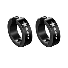 Load image into Gallery viewer, New Popular 1Pair Stainless Steel Ear Stud/Ear Clip Dangle Earrings For Men/Women Punk Black Piercing Fake Earrings Jewelry Gift
