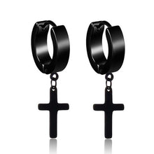 Load image into Gallery viewer, New Popular 1Pair Stainless Steel Ear Stud/Ear Clip Dangle Earrings For Men/Women Punk Black Piercing Fake Earrings Jewelry Gift
