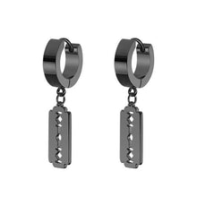 Load image into Gallery viewer, New Popular 1Pair Stainless Steel Ear Stud/Ear Clip Dangle Earrings For Men/Women Punk Black Piercing Fake Earrings Jewelry Gift
