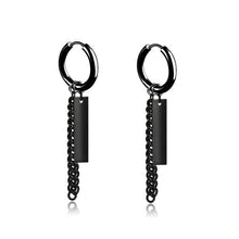 Load image into Gallery viewer, New Popular 1Pair Stainless Steel Ear Stud/Ear Clip Dangle Earrings For Men/Women Punk Black Piercing Fake Earrings Jewelry Gift
