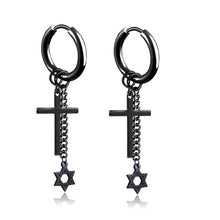 Load image into Gallery viewer, New Popular 1Pair Stainless Steel Ear Stud/Ear Clip Dangle Earrings For Men/Women Punk Black Piercing Fake Earrings Jewelry Gift
