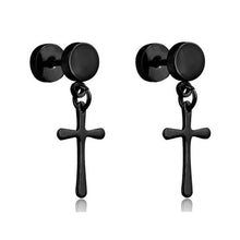 Load image into Gallery viewer, New Popular 1Pair Stainless Steel Ear Stud/Ear Clip Dangle Earrings For Men/Women Punk Black Piercing Fake Earrings Jewelry Gift
