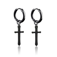 Load image into Gallery viewer, New Popular 1Pair Stainless Steel Ear Stud/Ear Clip Dangle Earrings For Men/Women Punk Black Piercing Fake Earrings Jewelry Gift
