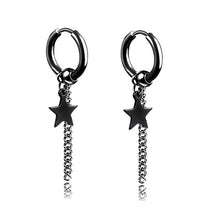 Load image into Gallery viewer, New Popular 1Pair Stainless Steel Ear Stud/Ear Clip Dangle Earrings For Men/Women Punk Black Piercing Fake Earrings Jewelry Gift
