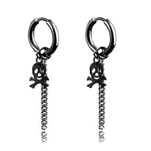 Load image into Gallery viewer, New Popular 1Pair Stainless Steel Ear Stud/Ear Clip Dangle Earrings For Men/Women Punk Black Piercing Fake Earrings Jewelry Gift
