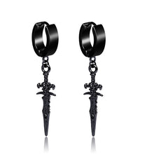 Load image into Gallery viewer, New Popular 1Pair Stainless Steel Ear Stud/Ear Clip Dangle Earrings For Men/Women Punk Black Piercing Fake Earrings Jewelry Gift
