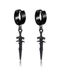 Load image into Gallery viewer, New Popular 1Pair Stainless Steel Ear Stud/Ear Clip Dangle Earrings For Men/Women Punk Black Piercing Fake Earrings Jewelry Gift
