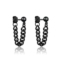 Load image into Gallery viewer, New Popular 1Pair Stainless Steel Ear Stud/Ear Clip Dangle Earrings For Men/Women Punk Black Piercing Fake Earrings Jewelry Gift
